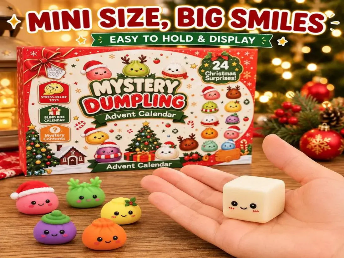 Squishy shown in a palm for scale